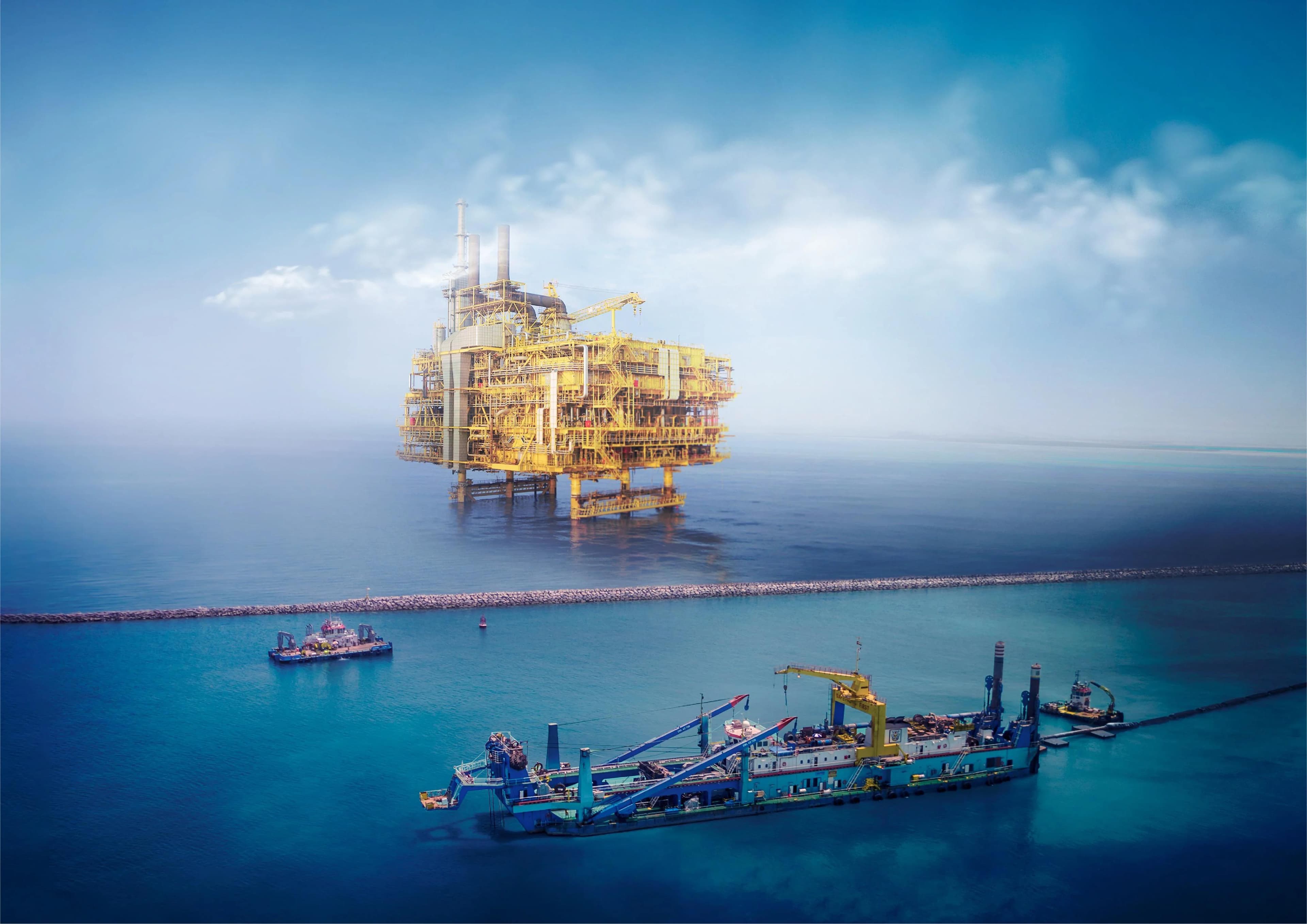 Offshore platform at sea